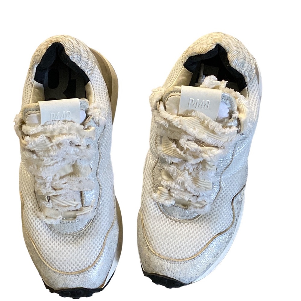 P448 Womens White Sparkle Sneakers